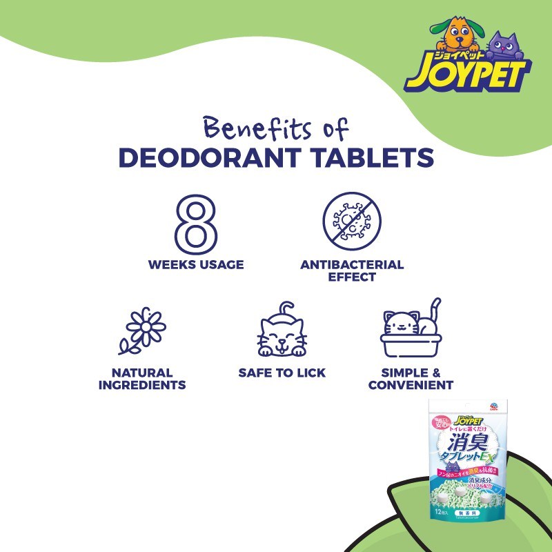 JOYPET Cat Litter Deodorant Tablets No Scent (12 Tablets) - Image 3