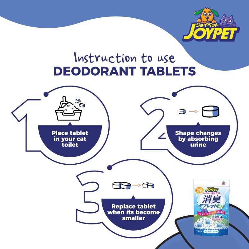 JOYPET Cat Litter Deodorant Tablets Natural Scent (12 Tablets) - Image 4