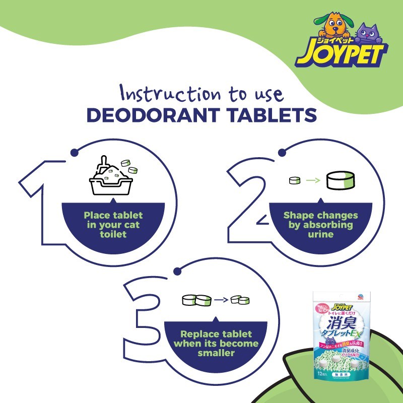 JOYPET Cat Litter Deodorant Tablets No Scent (12 Tablets) - Image 4