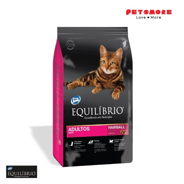 EQUILIBRIO Adult Cats (Hairball) 33/18 1.5kg / Cat Food / Makanan Kucing