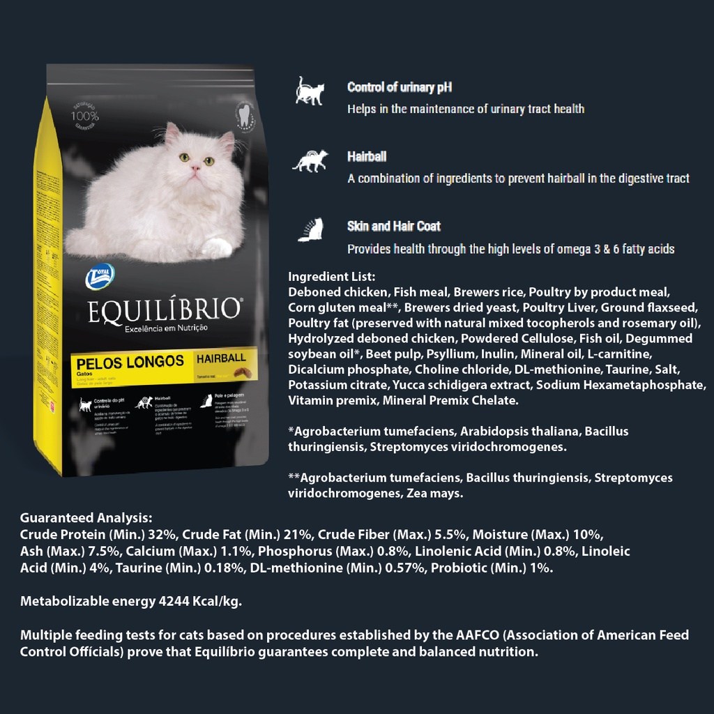 EQUILIBRIO Persian Adult Cats (Hairball) 33/18 1.5kg / Cat Food / Makanan Kucing - Image 2