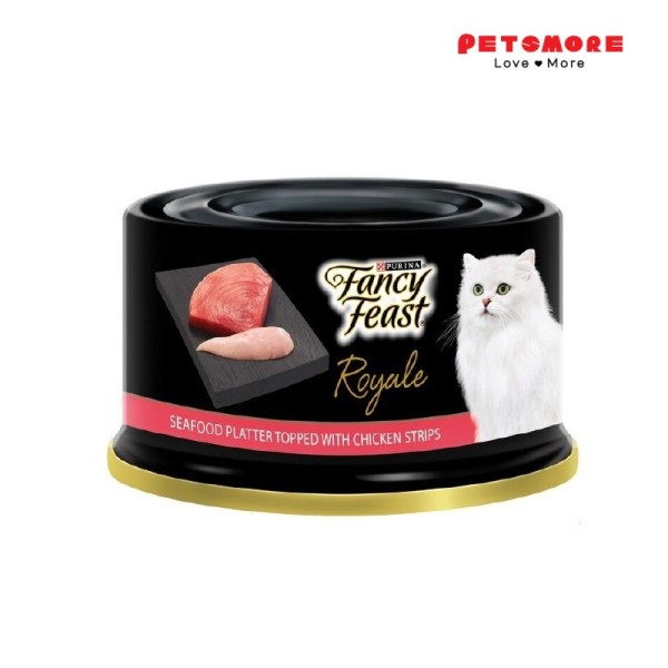 Fancy Feast Royale Seafood Platter Top with Chicken 85g (24 in a a pack) / Cat Food / Cat Wet Food / Makanan Kucing