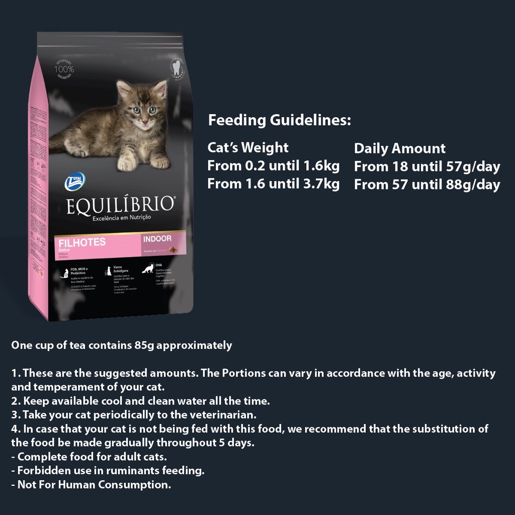 EQUILIBRIO Kitten (Indoor) 35/20 1.5kg / Cat Food / Makanan Kucing - Image 3