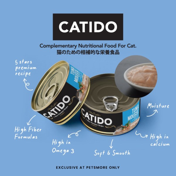 CATIDO Tuna Mousse with Goat Milk 80g Cat Wet Food Makanan Kucing