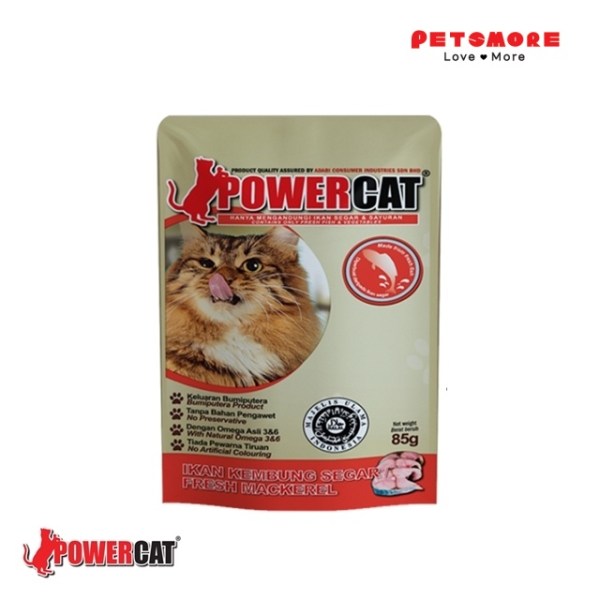 POWER CAT Fresh Ocean Mackerel 85g (24 in a pack) / Cat Food / Cat Wet Food / Makanan Kucing