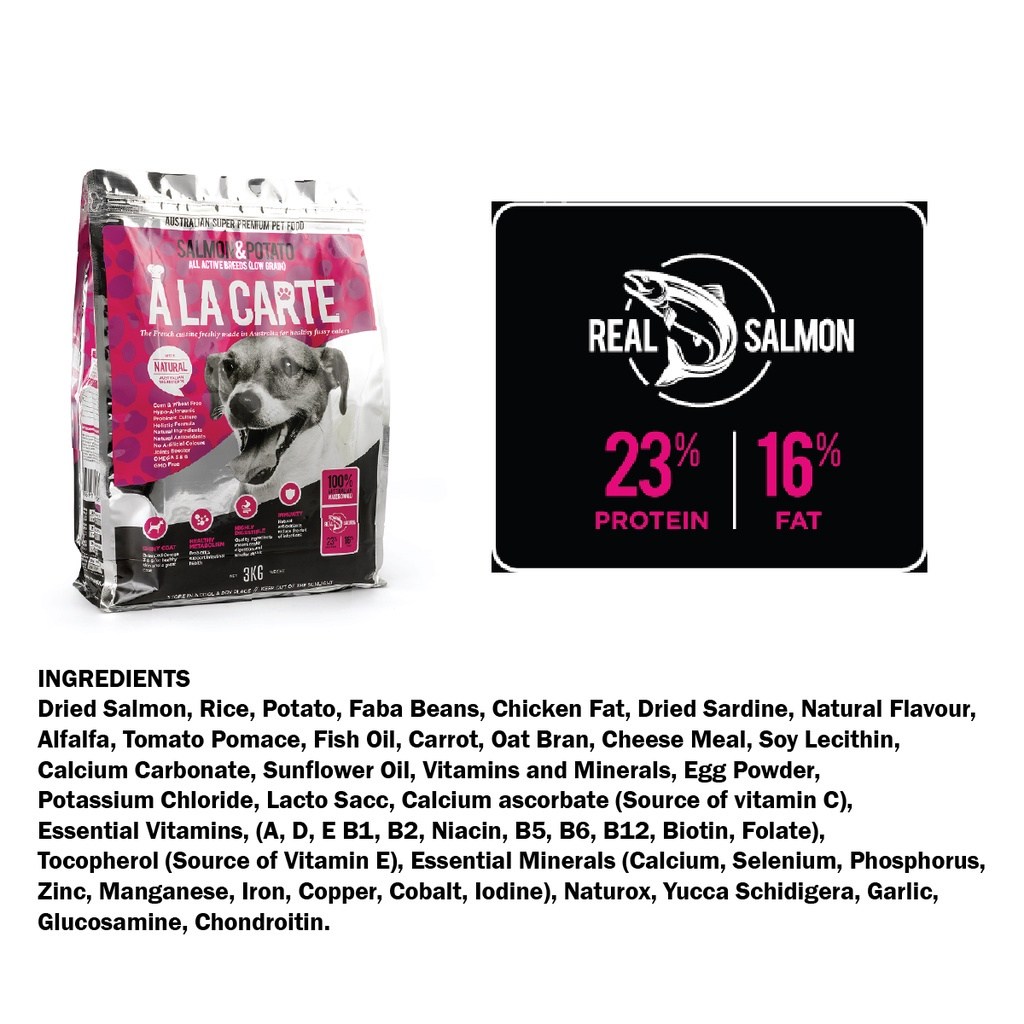 ALA CARTE Dog Salmon & Potato 9kg / Dog Food / Dog Dry Food - Image 3
