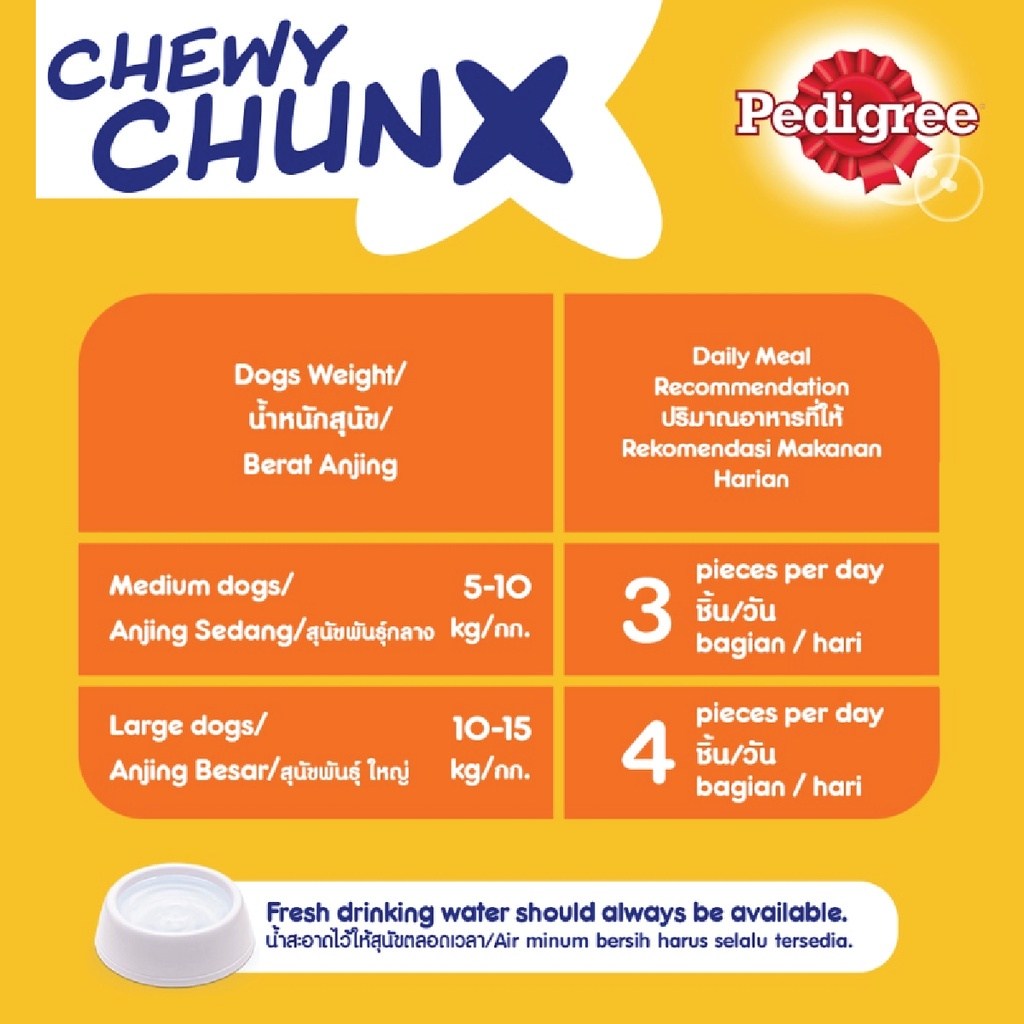 PEDIGREE Dentastix Chewy Chunx Dog Treats – Mini Dog Treat in Smoky Chicken Flavor 68g / Dental Treats - Image 4