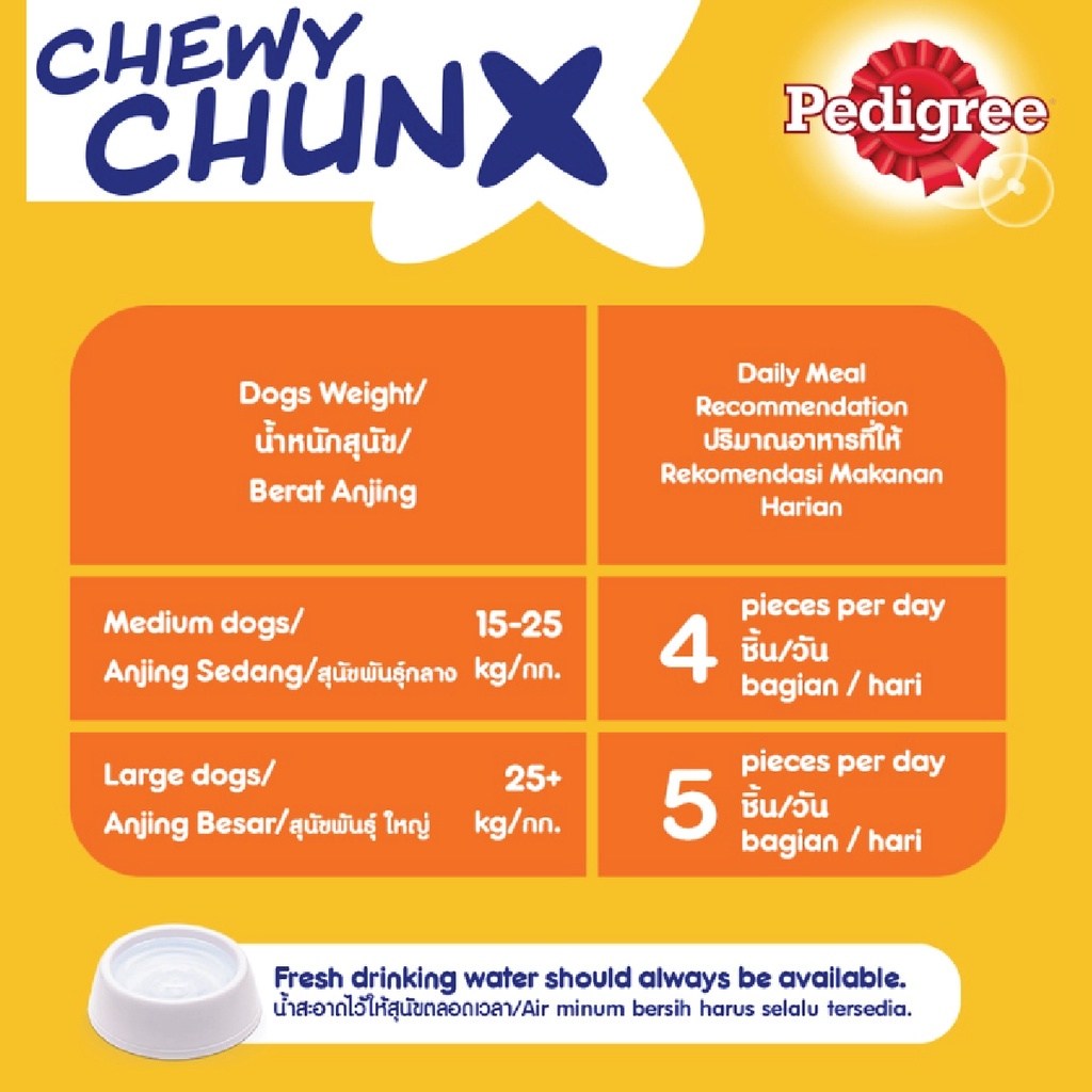 PEDIGREE Dentastix Chewy Chunx Dog Treats – Maxi Dog Treat in Smoky Chicken Flavor 68g / Dental Treats - Image 5
