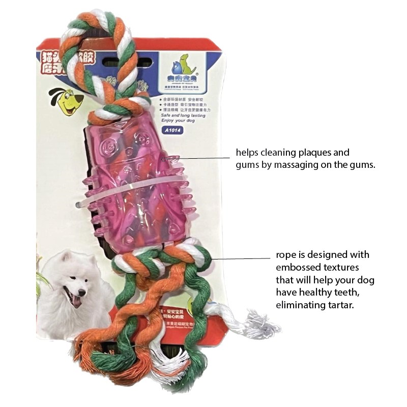 TOPSY Dog Chew Toy with Rope - Owl (A1014) - Image 2