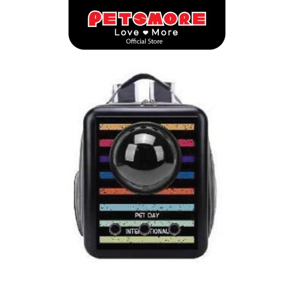 Petido Pet Backpack Square Space Capsule - Black