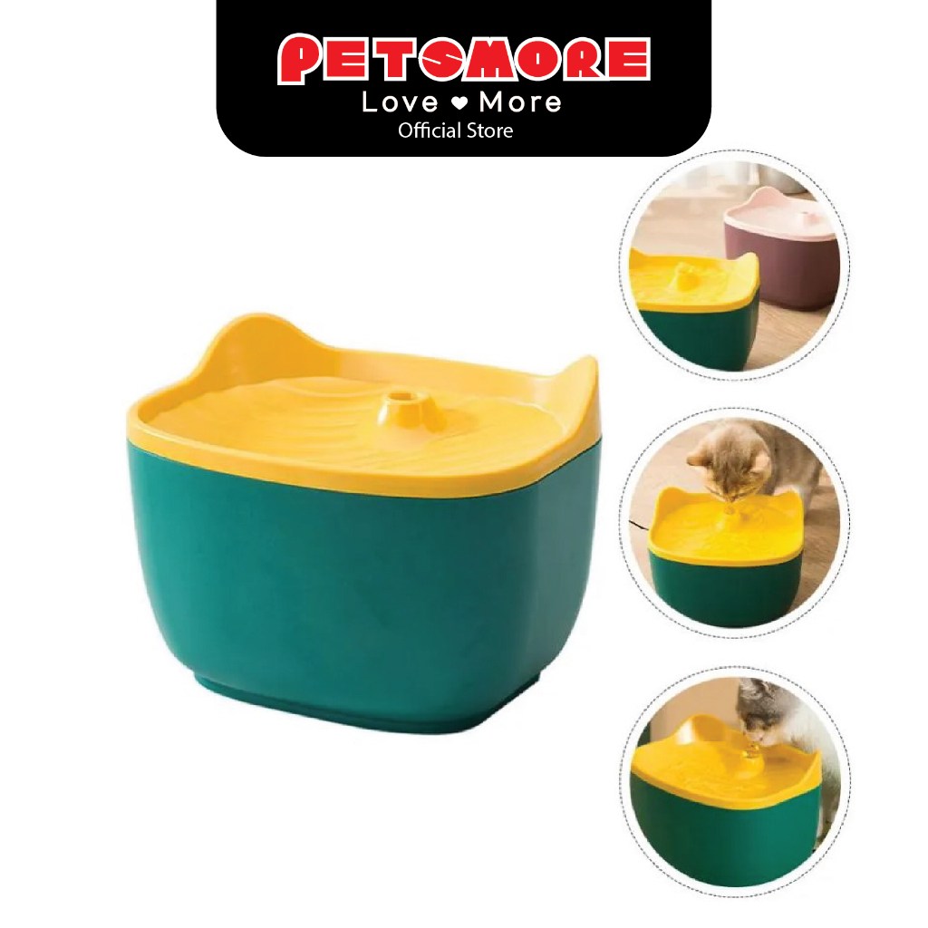 Petido Automatic Cat Water Fountain - Green/Yellow (2.5L) - Image 2