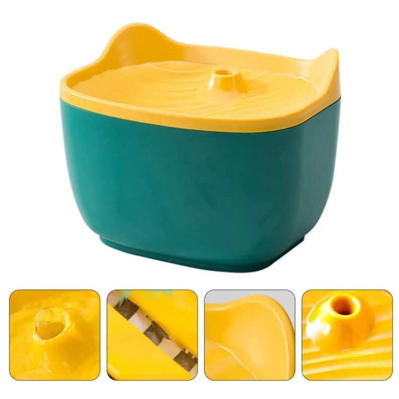 Petido Automatic Cat Water Fountain - Green/Yellow (2.5L) - Image 5