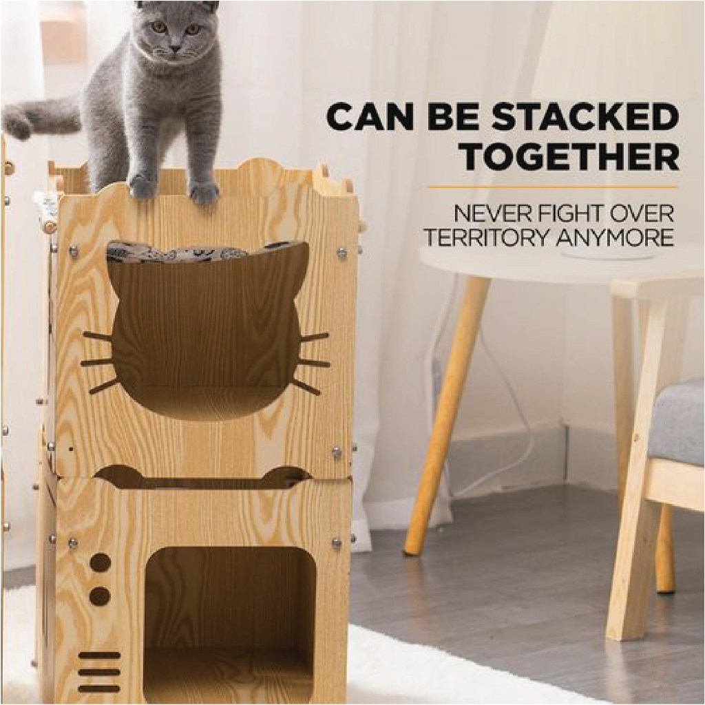 Petido Cat Box Wood House Cabinet - Image 3