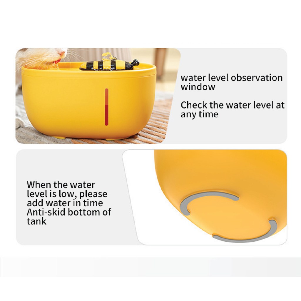 Petido Automatic Water Fountain for Cat - Bee (2.5L) - Image 7
