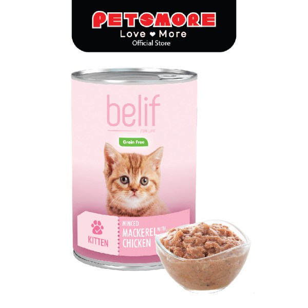 BELIF Grain Free Kitten Minced Mackerel With Chicken (400g) Makanan Kucing Cat Wet Food