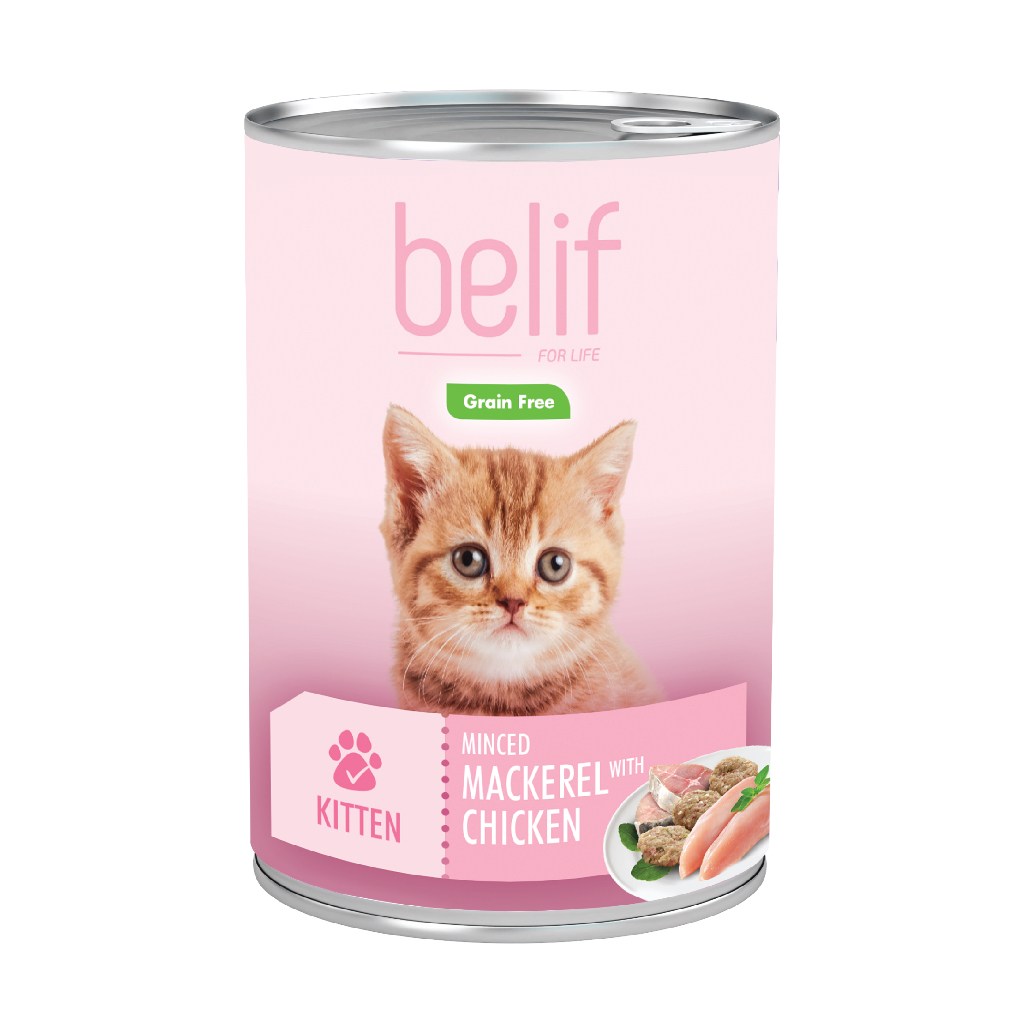 BELIF Grain Free Kitten Minced Mackerel With Chicken (400g) Makanan Kucing Cat Wet Food - Image 3
