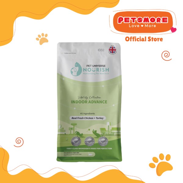 PET UNIVERSE NOURISH - Vitality Collection - Indoor Advance (Chicken + Turkey) Cat Food (1kg)