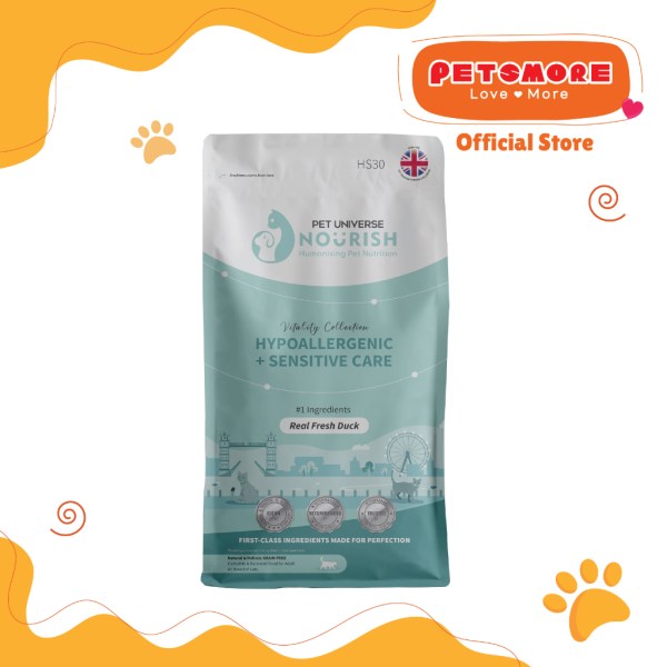 PET UNIVERSE NOURISH - Vitality Collection - Hypoallergenic & Sensitive Care (Duck) Cat Food (1kg)