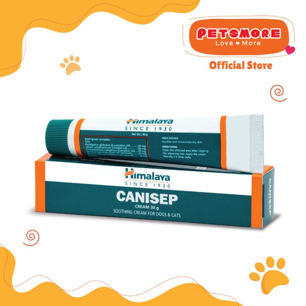 Himalaya Canisep Cream (30g) for Cat & Dog (Cuts, Dry/Moist Eczema, Ringworm, Fungus)