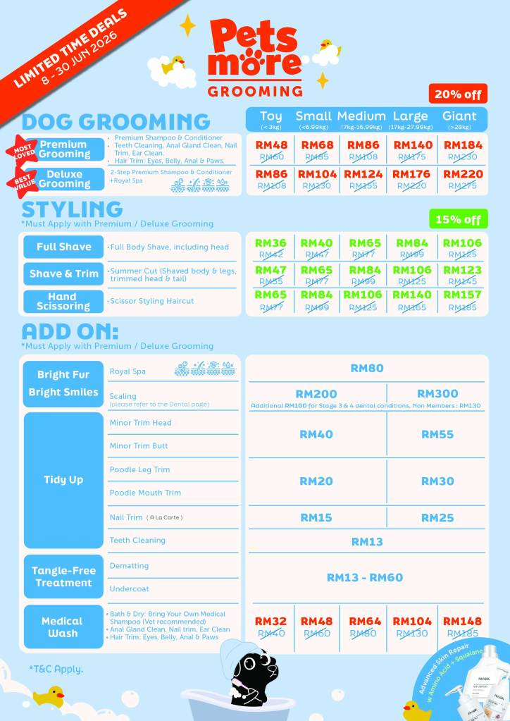 Dog Grooming Menu Promo